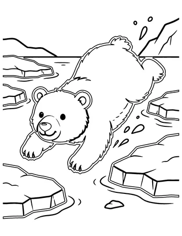 Polar Bear Dive coloring page