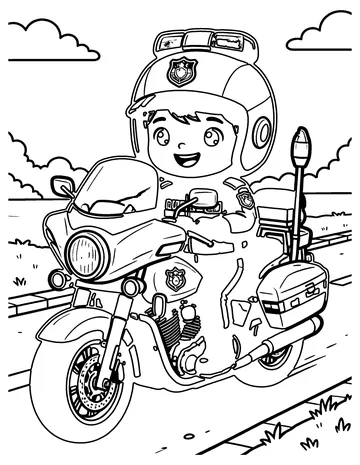Police Motorcycle coloring page