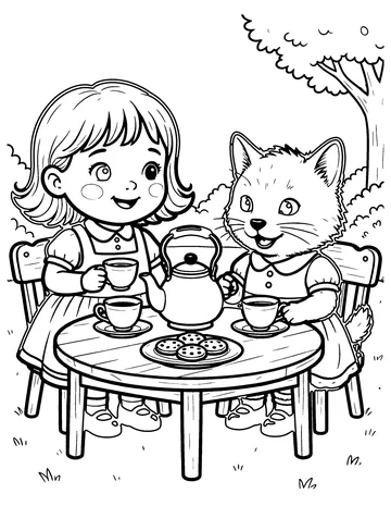 Polly Put the Kettle On coloring page