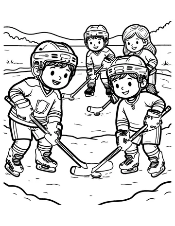 Pond Hockey coloring page