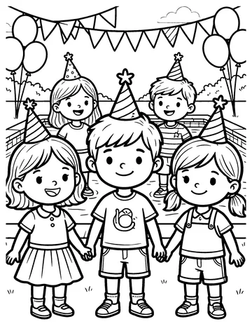 Pool Birthday coloring page