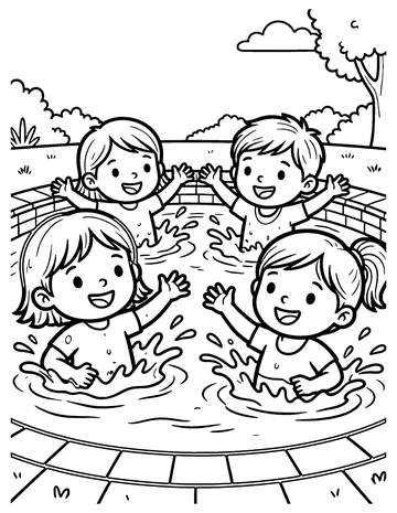 Pool Party coloring page