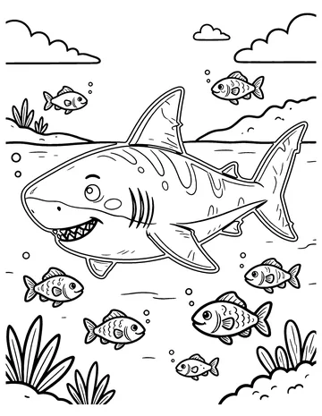 Prehistoric Shark coloring page