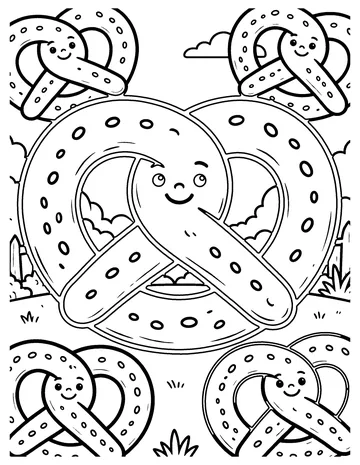 Pretzels coloring page