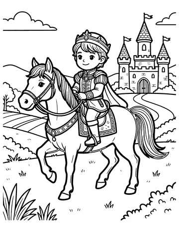Prince on Horseback coloring page
