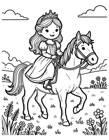 Princess Horse Ride coloring page
