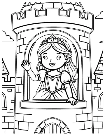 Princess in the Tower coloring page