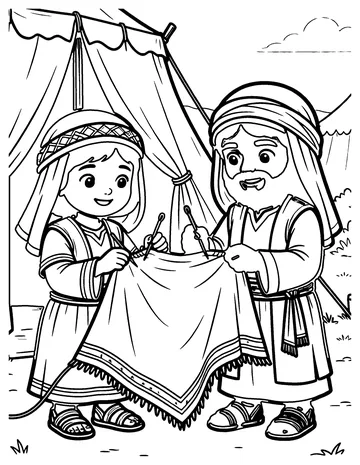 Priscilla Makes Tents coloring page