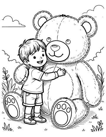 Prize Teddy Bear coloring page