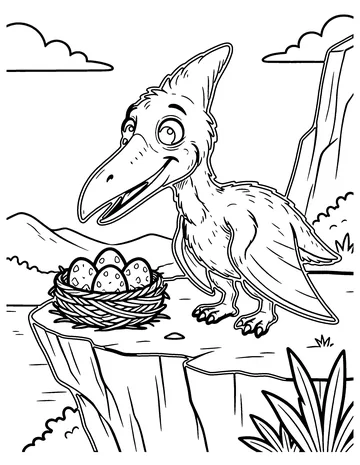 Pterodactyl Nest coloring page
