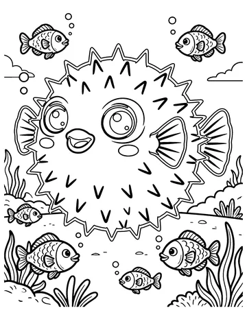 Pufferfish coloring page