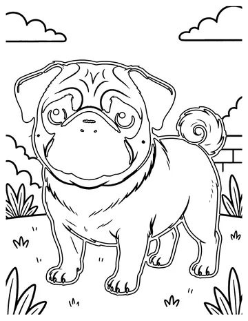 Pug coloring page