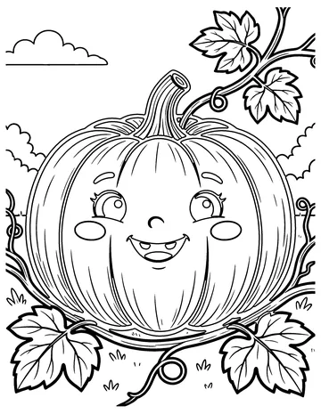 Pumpkin Patch Vine coloring page