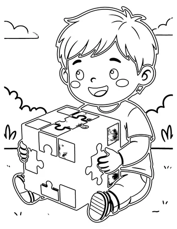 Puzzle Cube coloring page