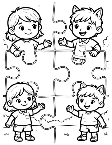 Puzzle Pieces coloring page