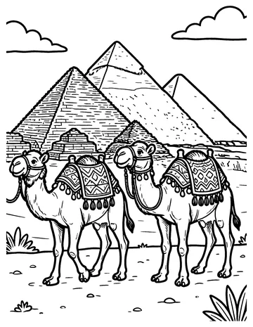 Pyramids of Giza coloring page