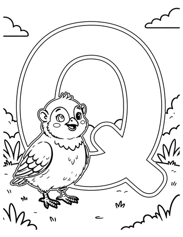 Q Is for Quail coloring page