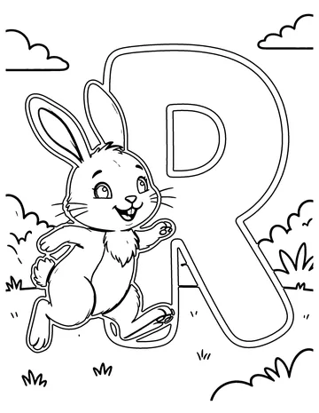 R Is for Rabbit coloring page
