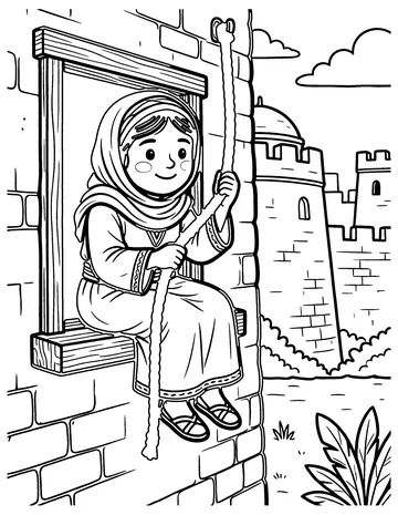 Rahab's Red Rope coloring page