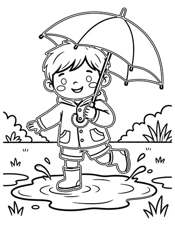Rainy Day Puddles coloring page