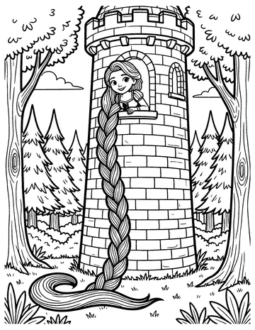 Rapunzel's Tower coloring page