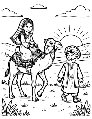 Rebekah Meets Isaac coloring page