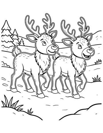 Reindeer Herd coloring page