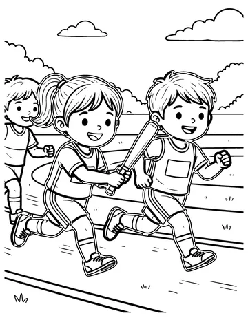 Relay Race coloring page