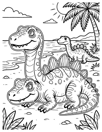 Reptile Beach coloring page
