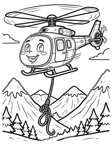 Rescue Helicopter coloring page