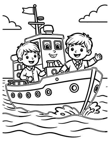 Research Ship coloring page