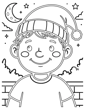 Retro Moon coloring page