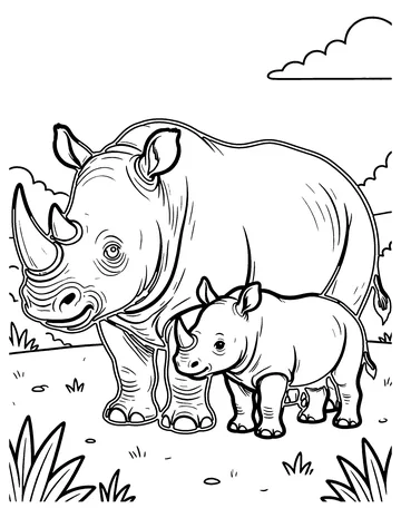 Rhino coloring page