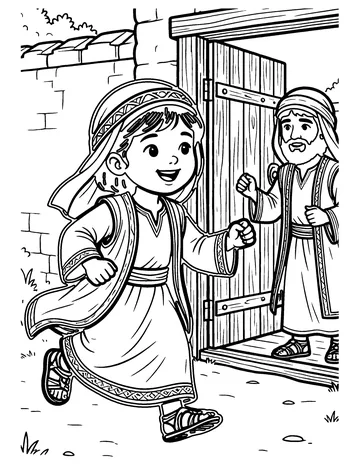 Rhoda Hears a Knock coloring page