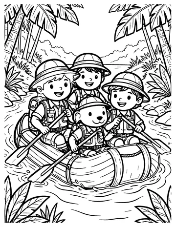 River Raft coloring page