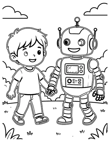 Robot Best Friends coloring page