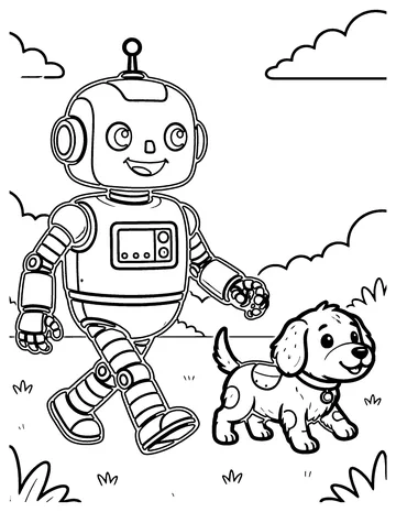 Robot Pet coloring page