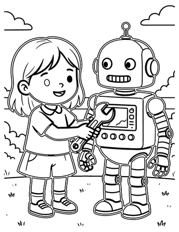 Robot Repair Shop coloring page
