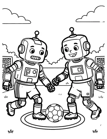Robot Soccer coloring page