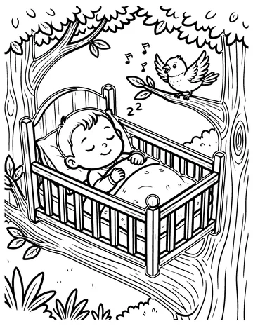 Rock-a-Bye Baby coloring page