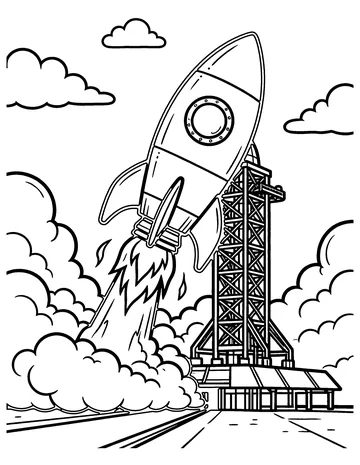 Rocket Launch coloring page