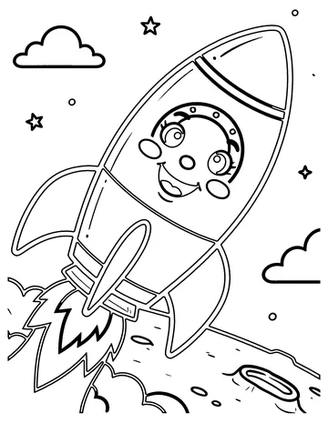 Rocket Ship coloring page