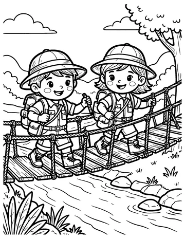 Rope Bridge coloring page
