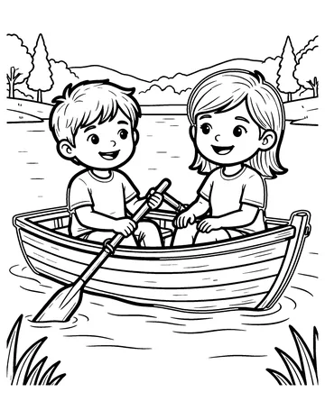 Rowboat coloring page