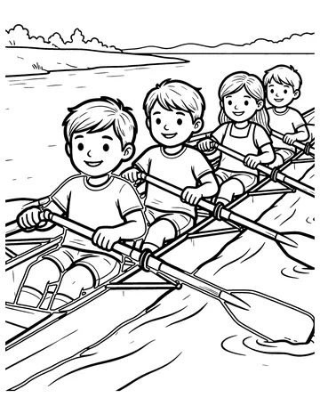 Rowing Team coloring page