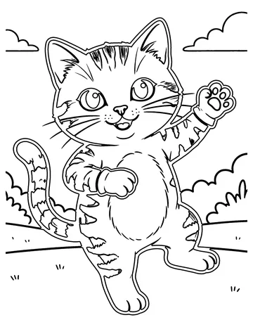 Rubber Hose Cat coloring page