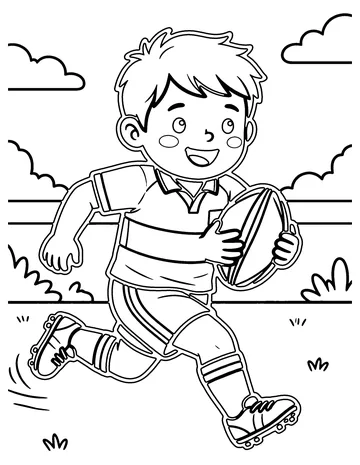 Rugby Run coloring page
