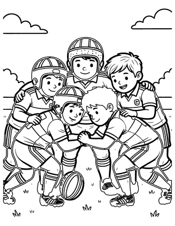 Rugby Scrum coloring page