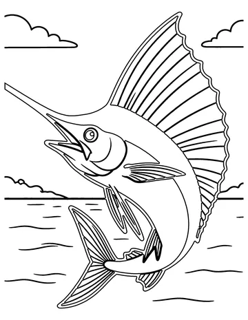 Sailfish coloring page
