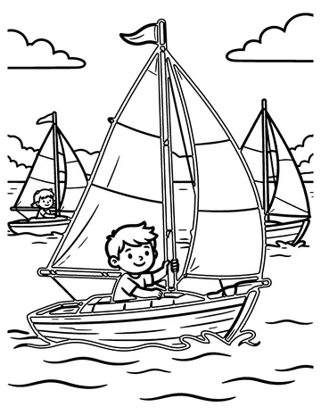 Sailing Race coloring page